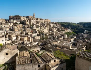 A view of Matera, a city in the Basilicata region of Southern Italy.