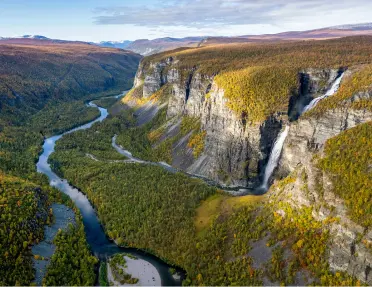 Waterfall in the valley of Reisa National Park