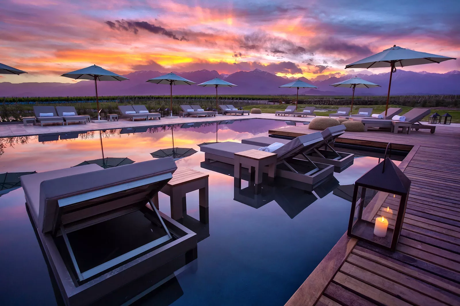 Wide shot of pool at The Vines Resort and Spa.
