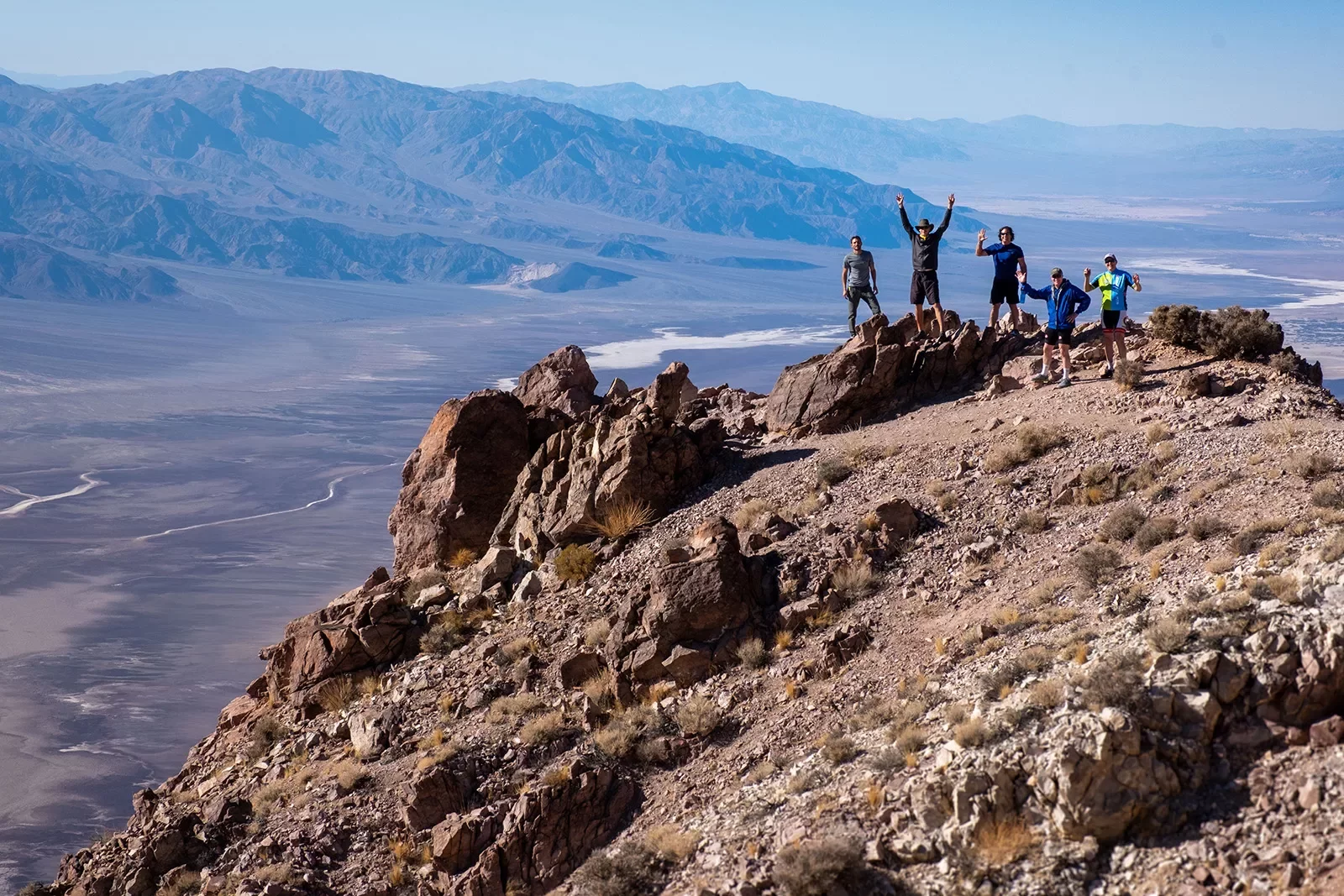 Guests on a desert mountaintop.