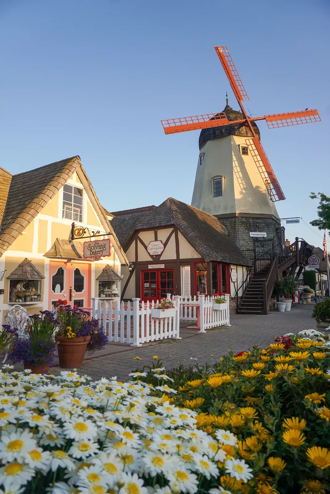 Shot of Dutch style village.
