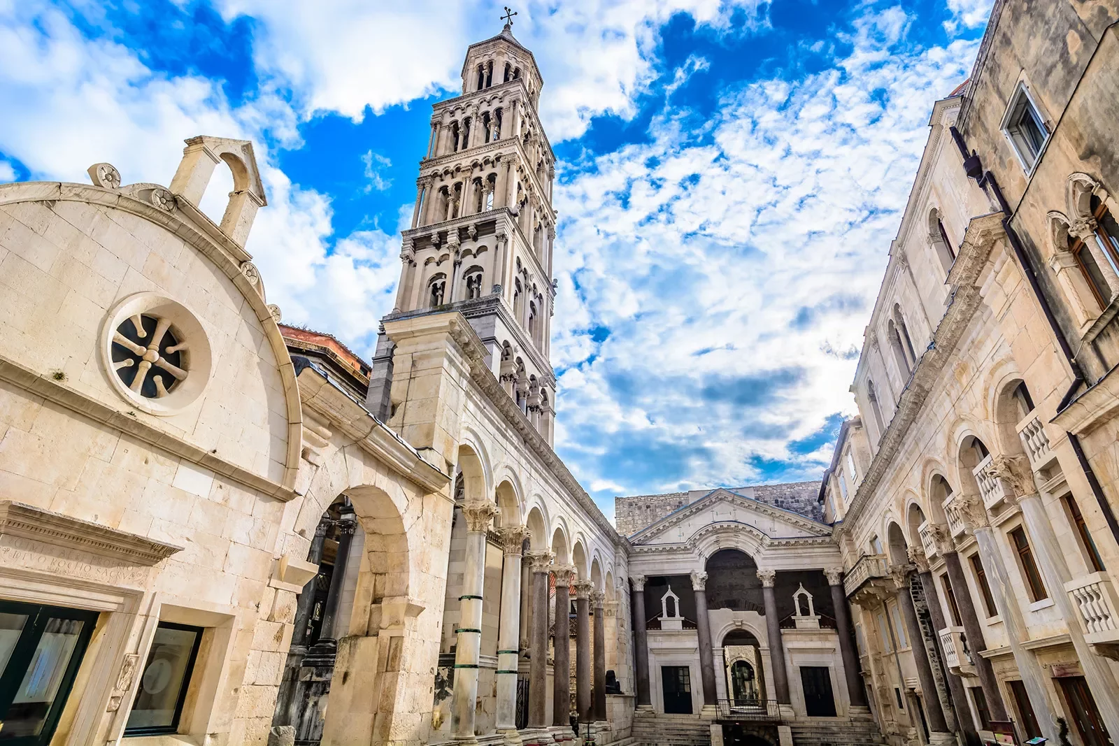Ground shot of Diocletian's Palace in Split, Croatia.