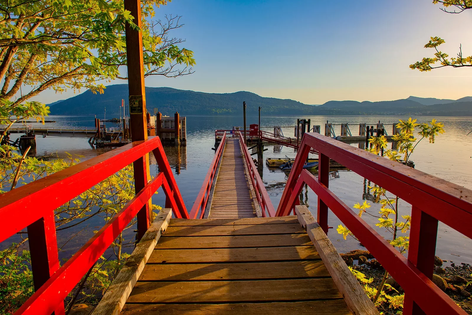 View of the ferry dock at Vesuvius Bay on Salt Spring Island, British Columbia, Canada