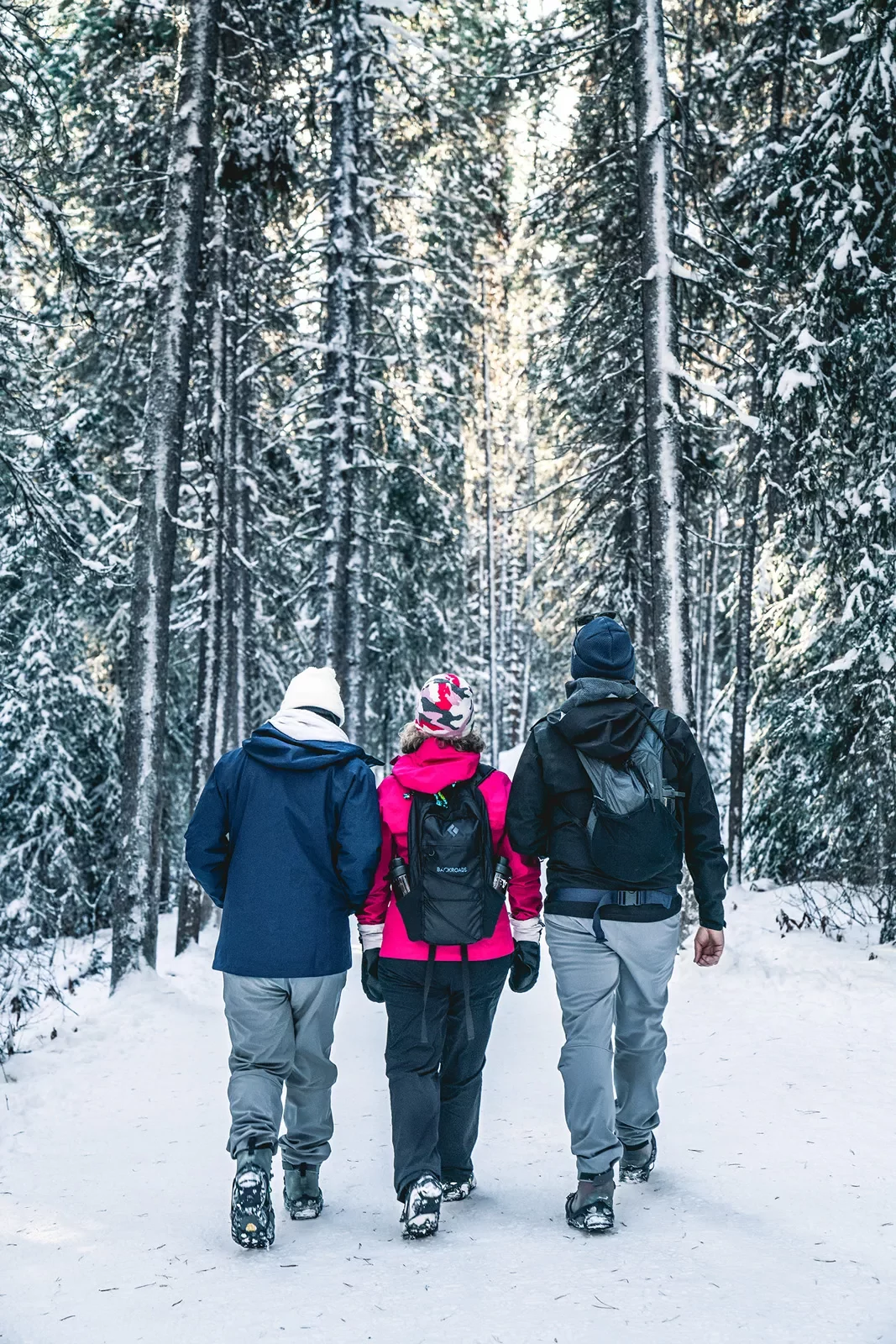 Three Guests Hiking Snow Canada