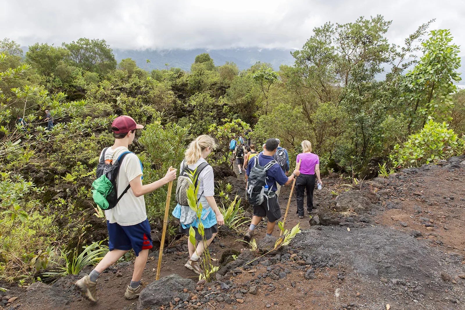 Hikers Descending Costa Rica