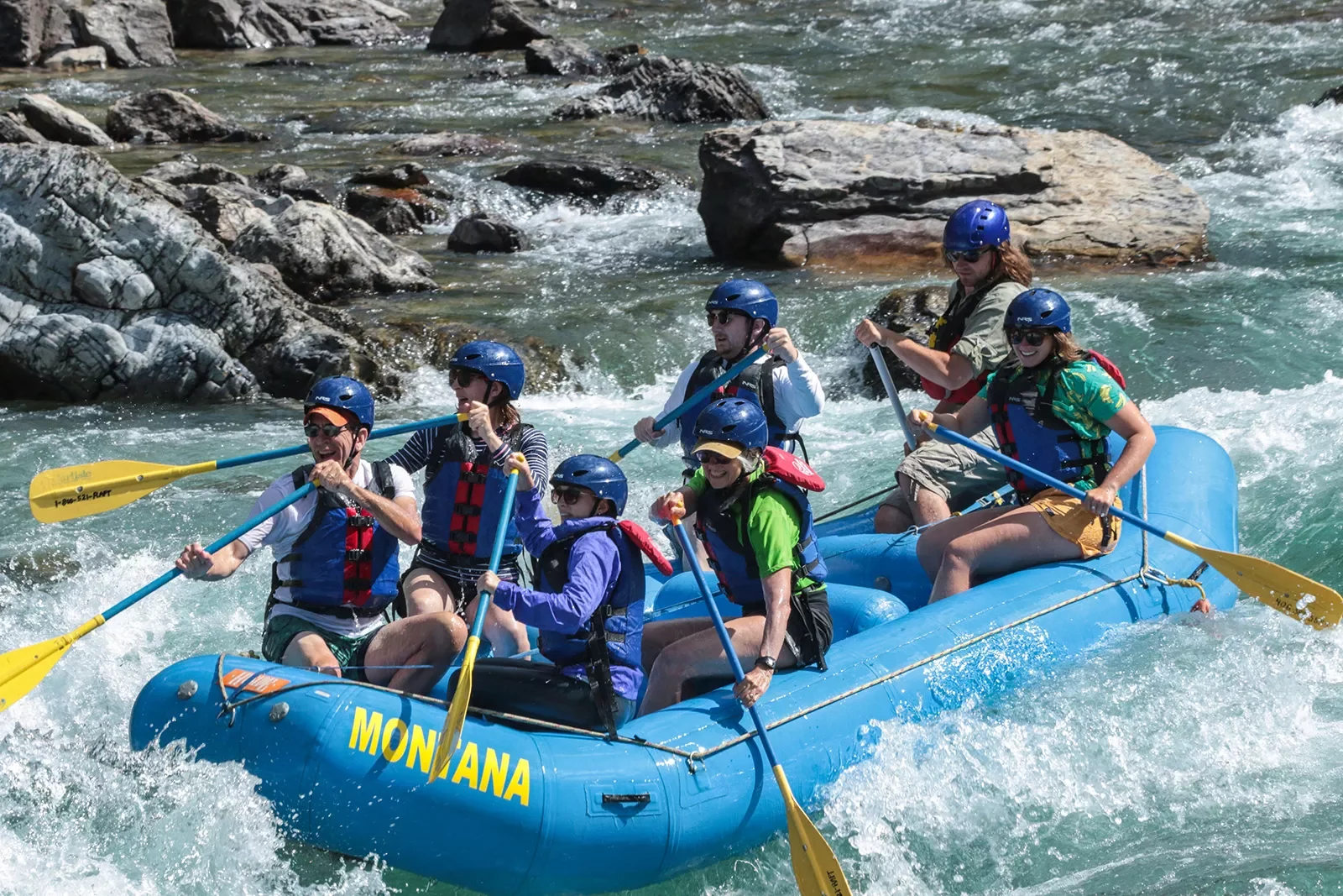 Backroads guests white water rafting