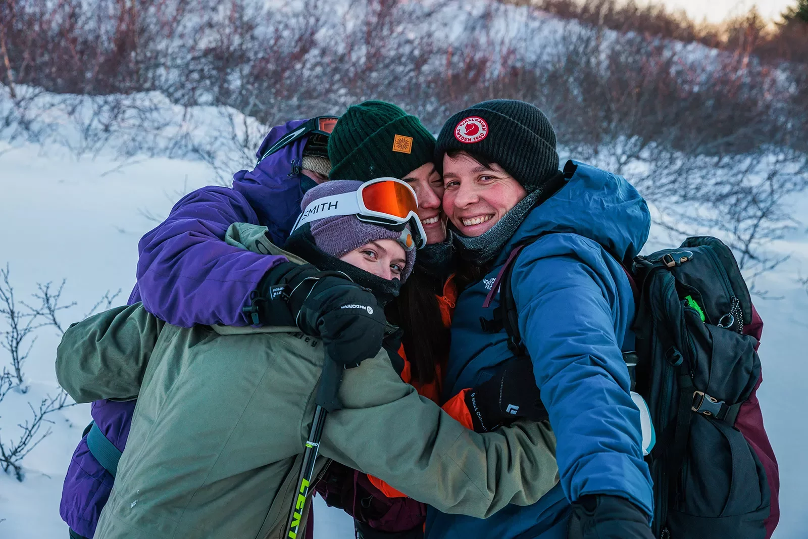Four Huddled Hikers Iceland