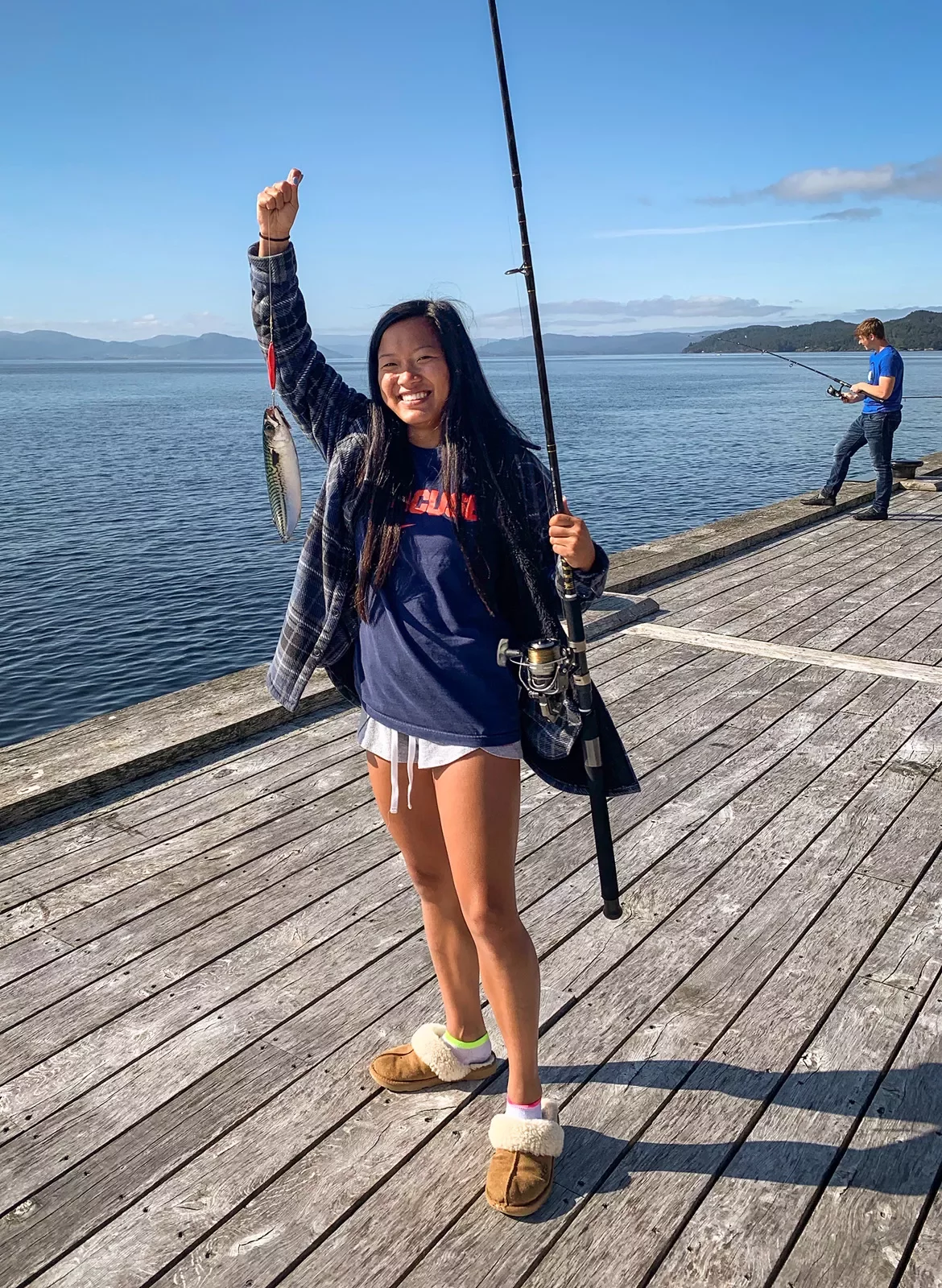 Caught Fish Fishing From Dock