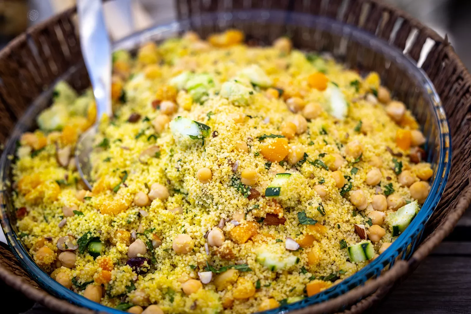 Close-up of couscous salad.
