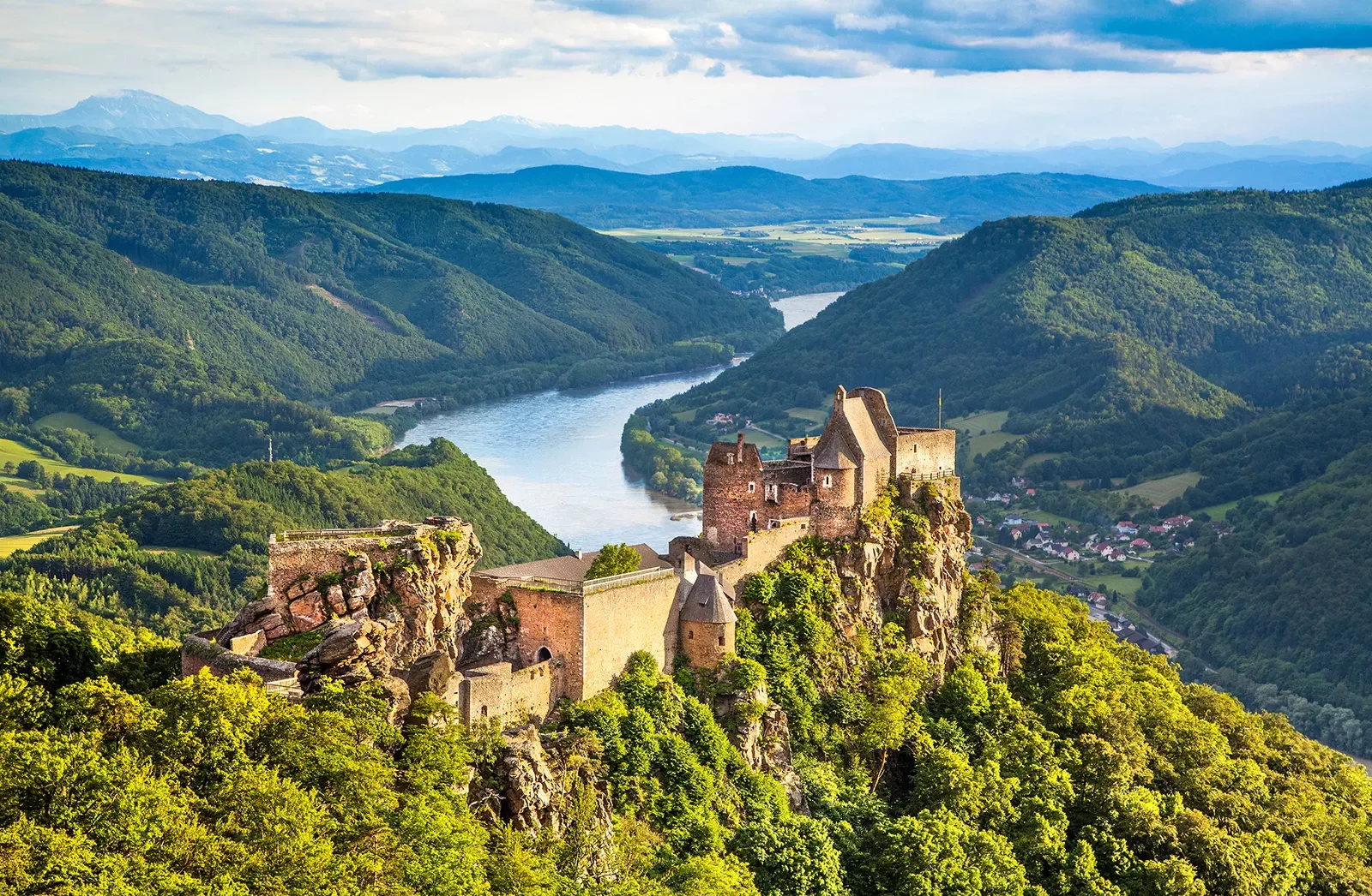 Castle Ruin Above Rhine River Bend