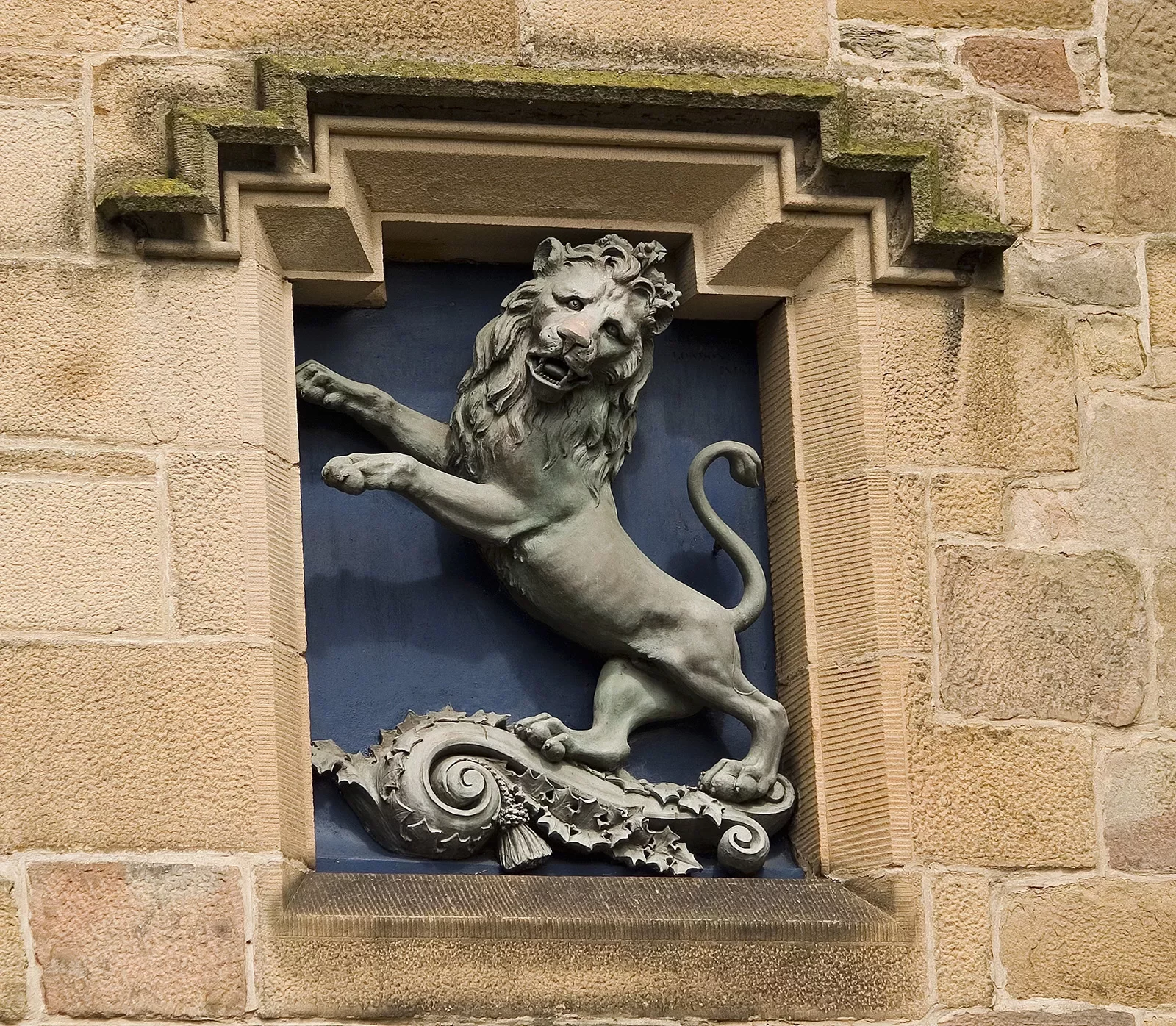 Lion Statue in Window Scotland