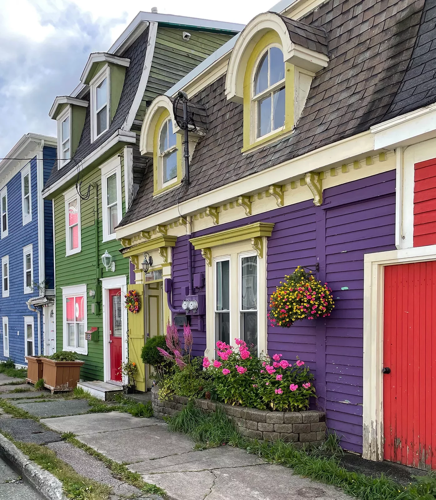Shot of colorful housing units.