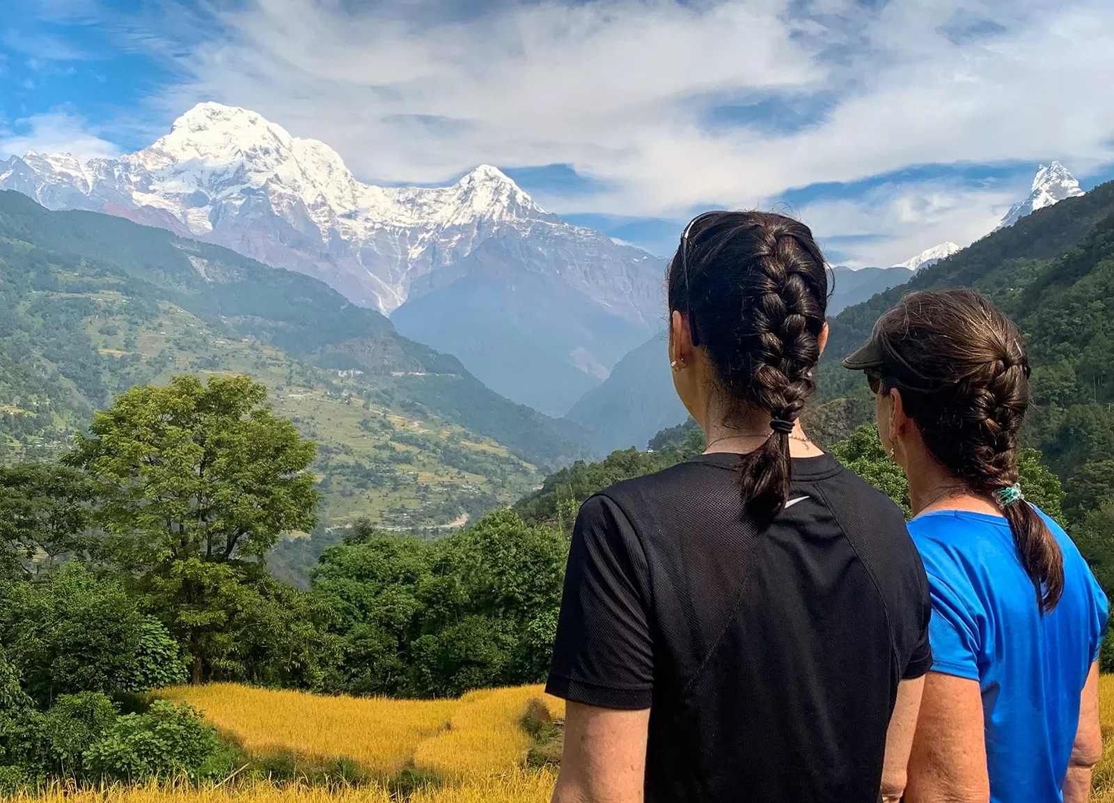 Gazing out over a valley in the mountains of Nepal