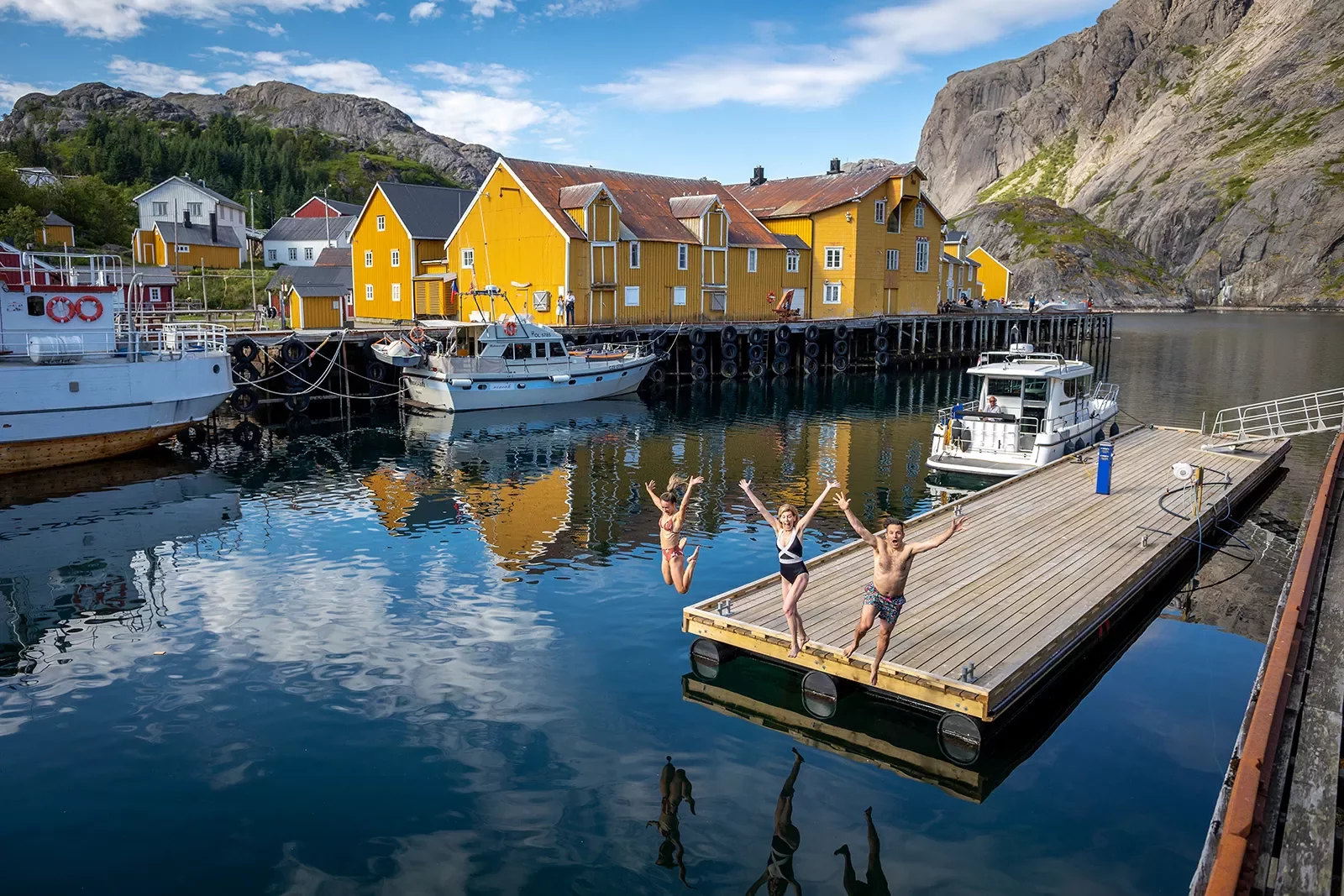 Guests Jumping Off of Dock Norway