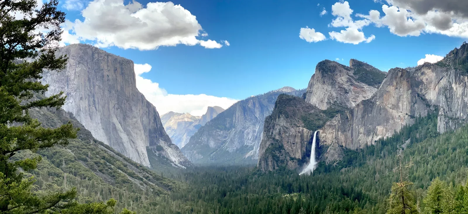 Wide shot of Yosemite Valley