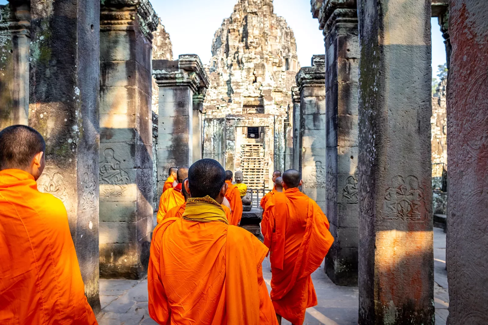 monks in orange