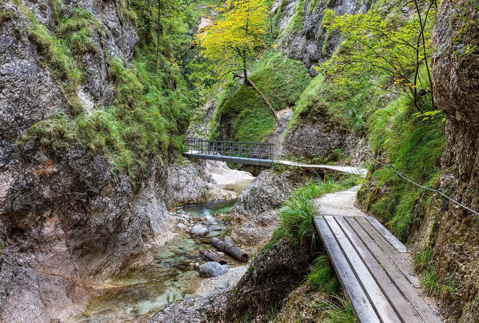 a winding bridge through mountains
