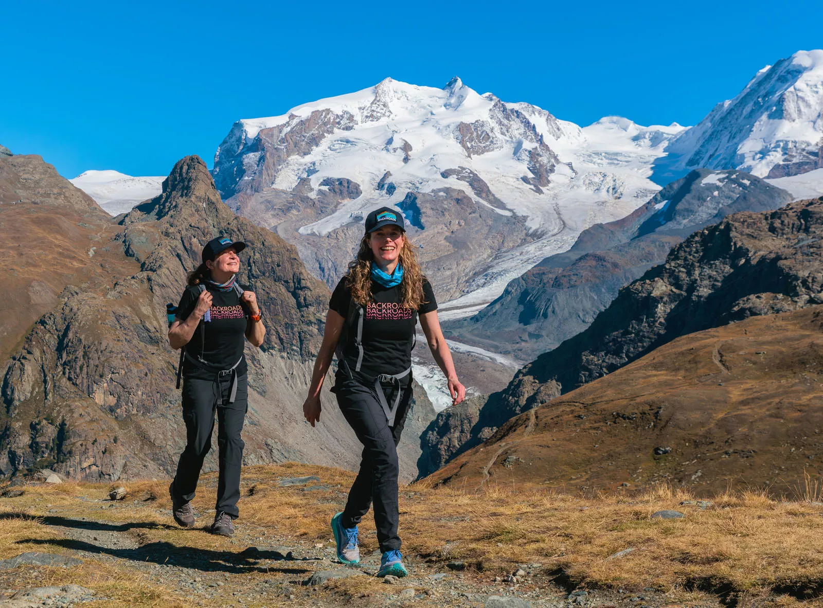 Two Backroads guests on a hike