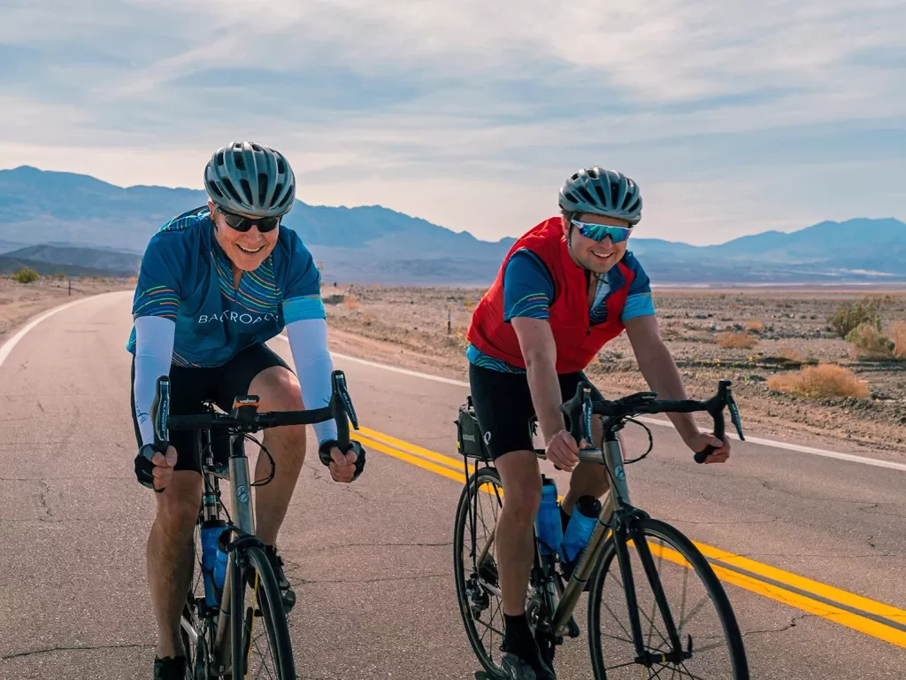 2 cyclists on a California road