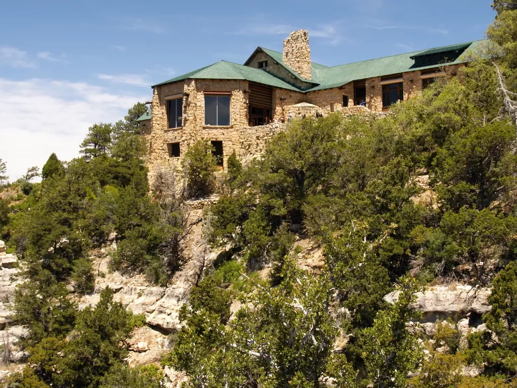Mountainside shot of the Grand Canyon Lodge.