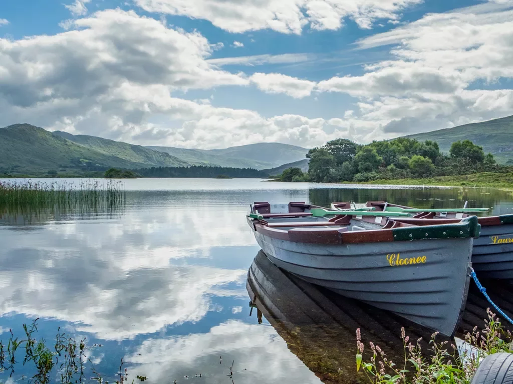 Empty Row Boats Lake Ireland