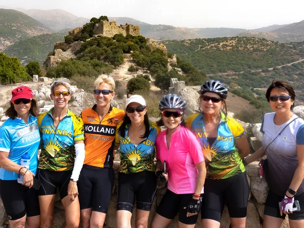 Group of women cyclists in the Middle East