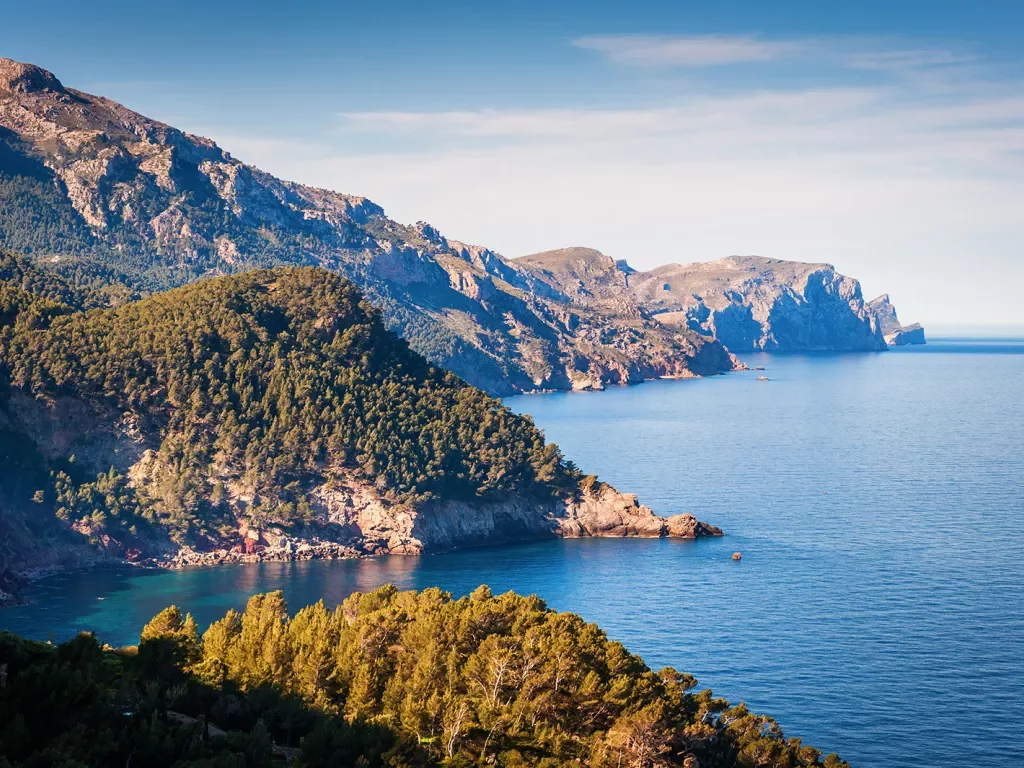 Landscape view of the coast of Mallorca.