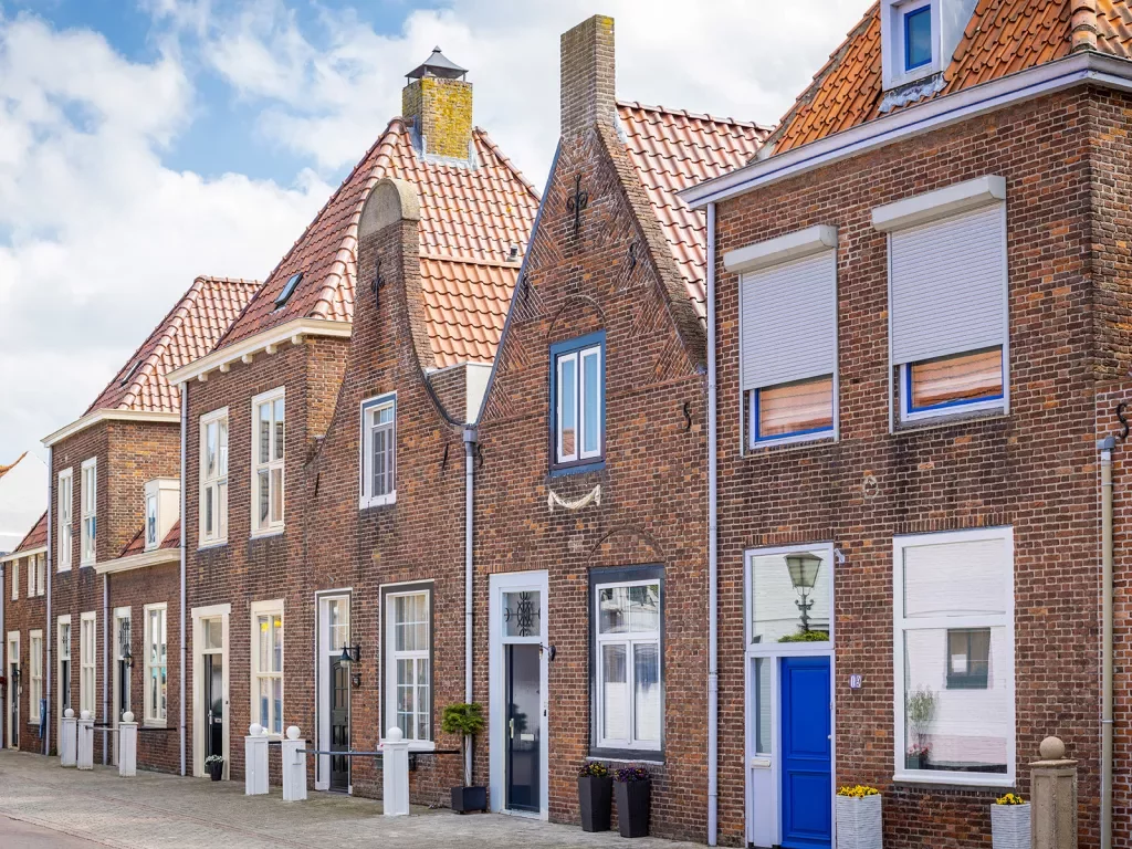 Row of brick houses in the Netherlands