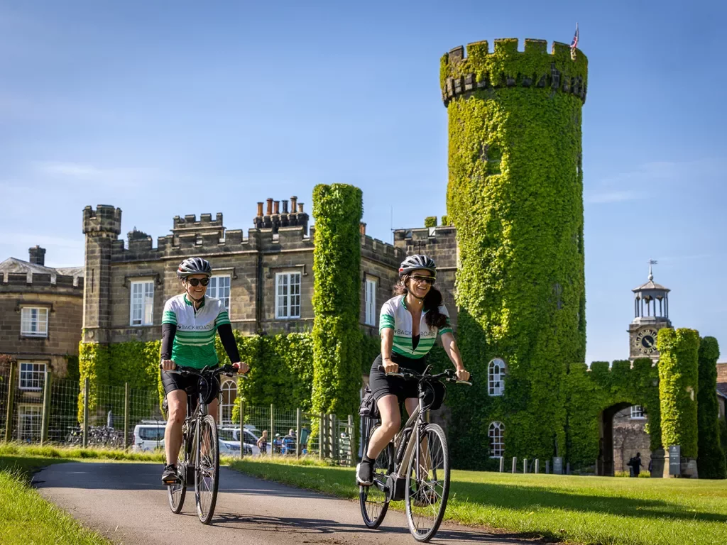 Guests Riding in Front Ivy Tower Scotland