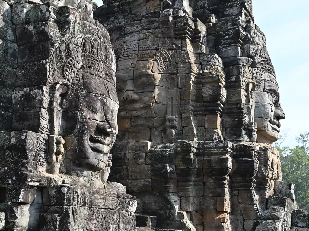 Statues and facades of Angkor Wat