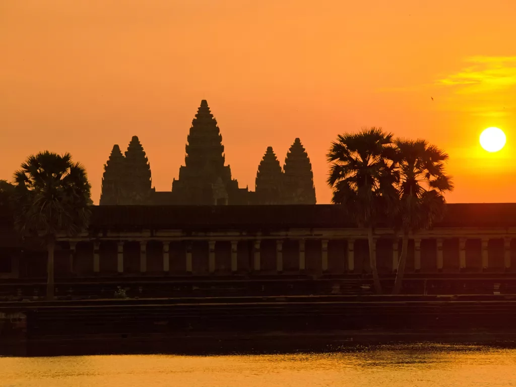 Sunset shot overlooking Angkor Wat.