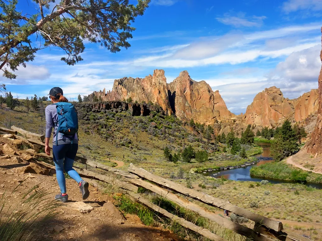 Guest hiking through Smith Rock State Park.