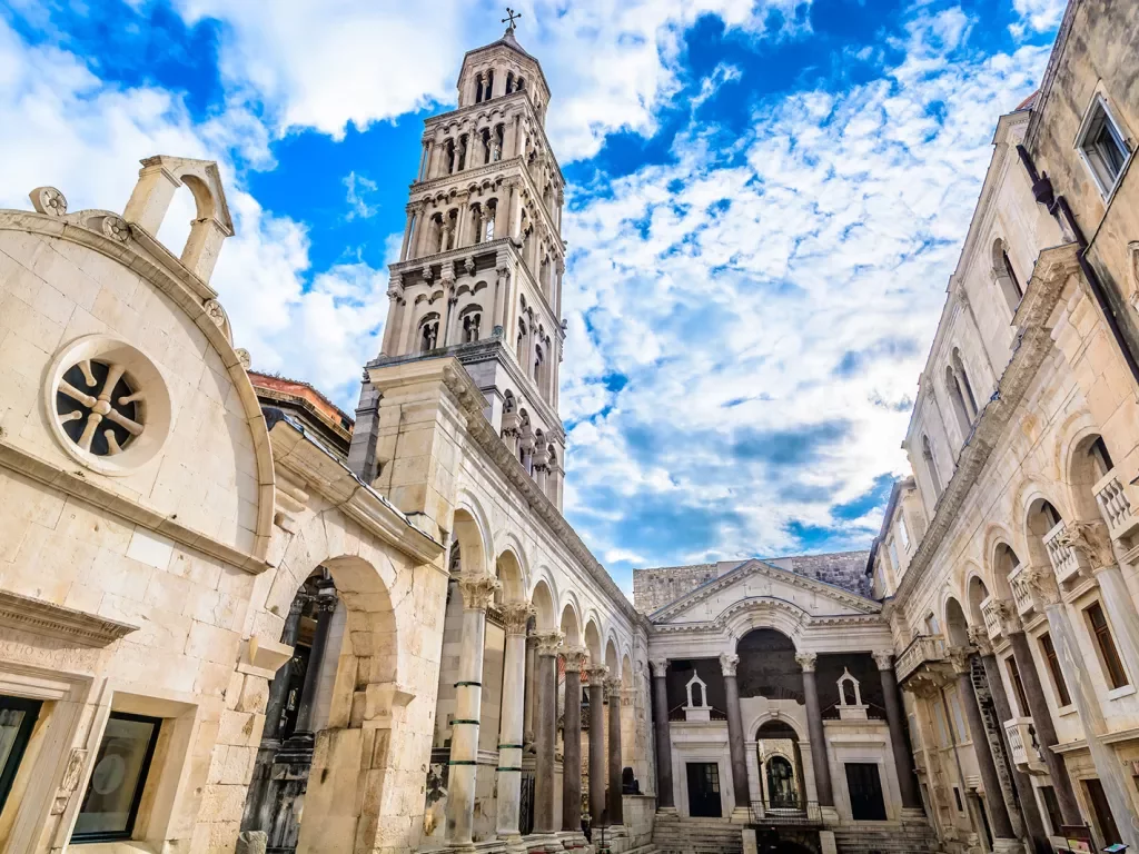 Ground shot of Diocletian's Palace in Split, Croatia.