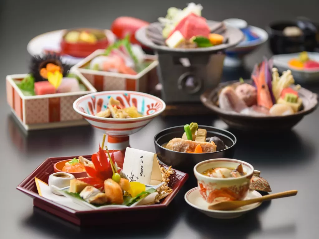 Table of Japanese dishes and delicacies