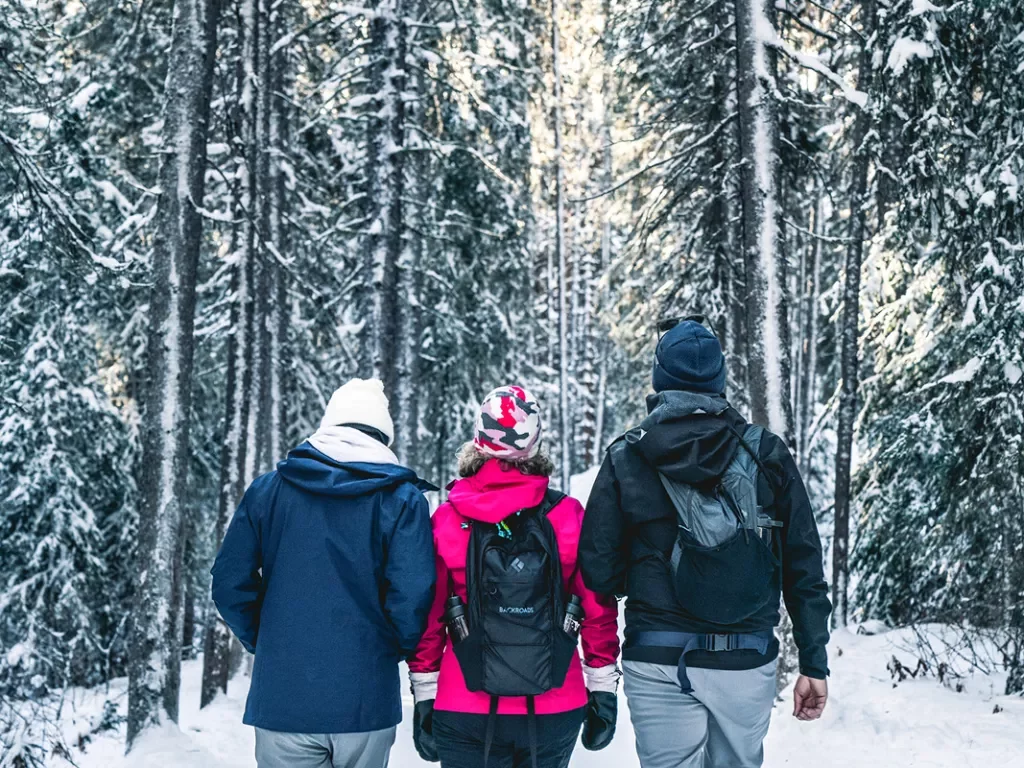 Three Guests Hiking Snow Canada