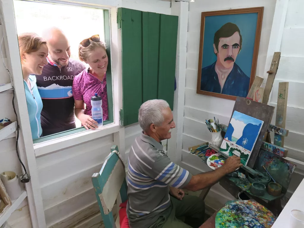 Guests Observing Cuban Arist