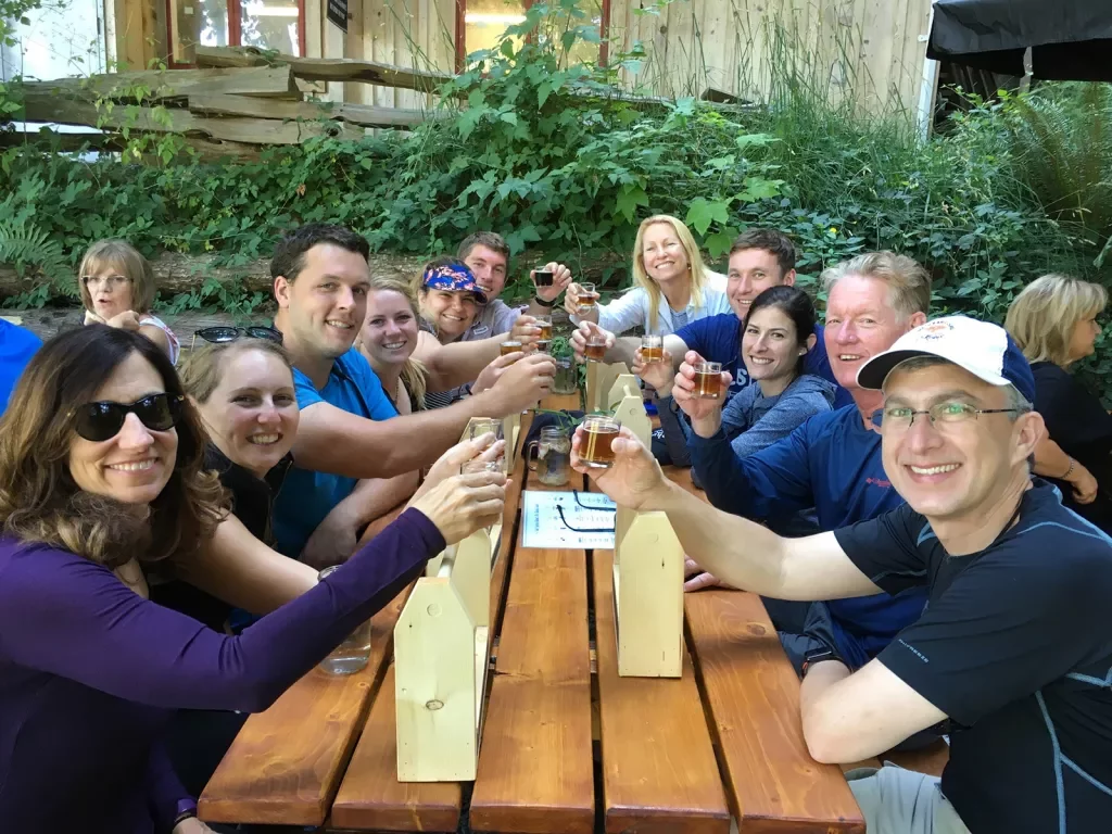 Shot of guests at a beer tasting.