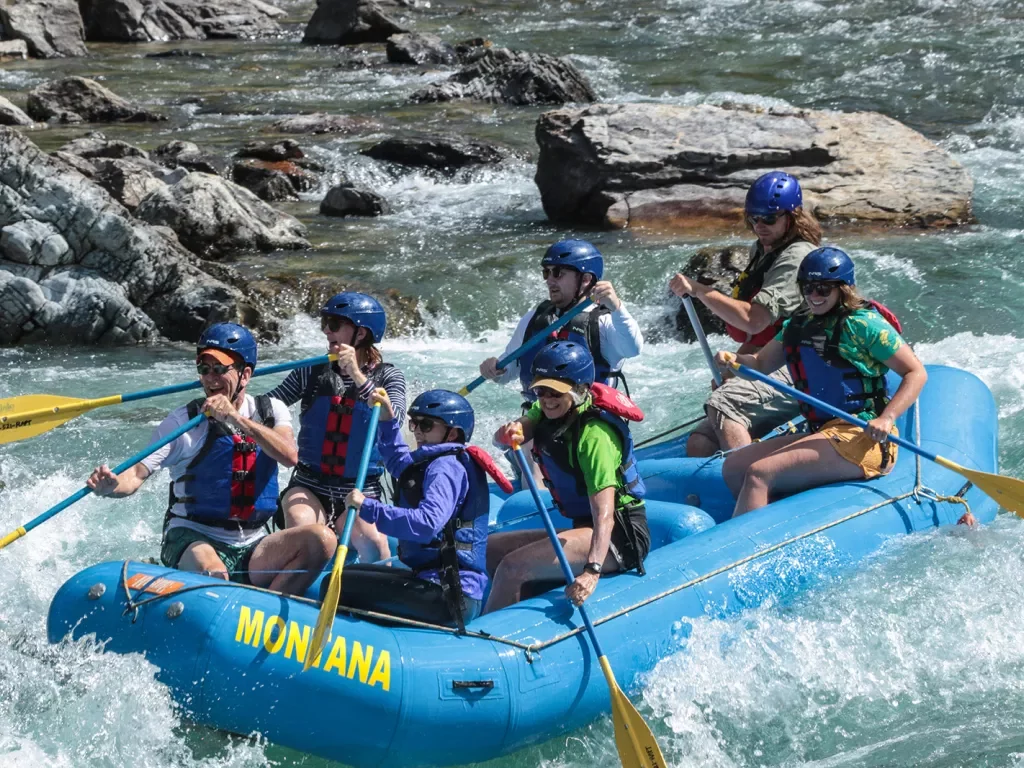 Backroads guests white water rafting 