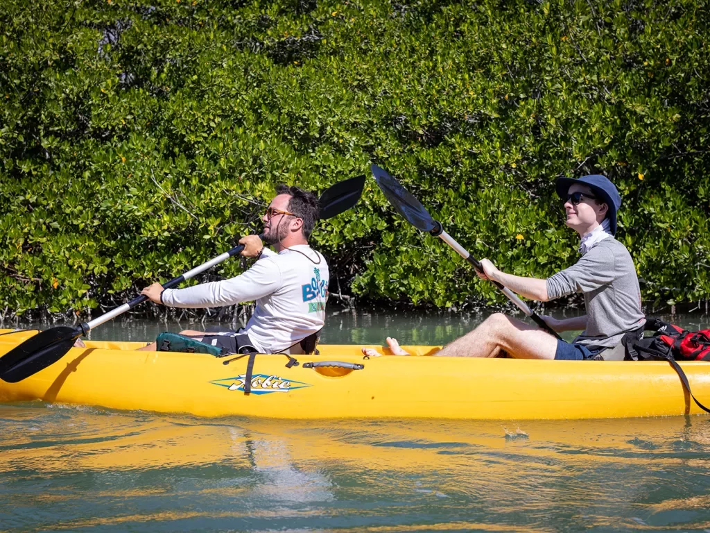 Two people in a kayak