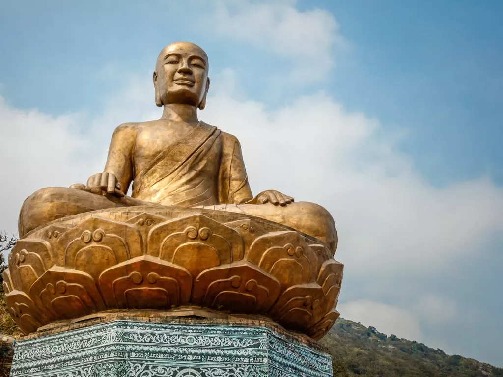 Golden statue of Buddha in Vietnam