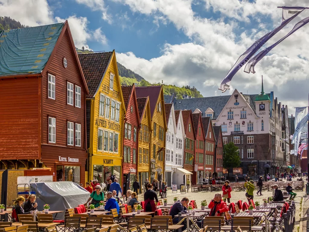 Outdoor Dining Town Daytime Norway