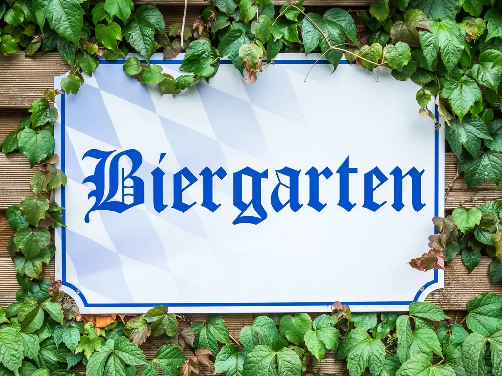 Biergarten Sign