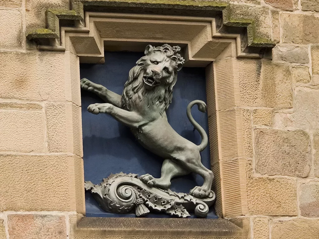 Lion Statue in Window Scotland