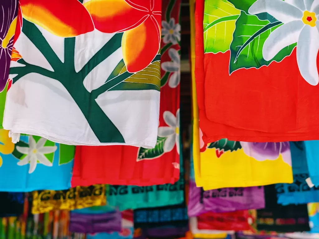 Colorful flags in Tahiti