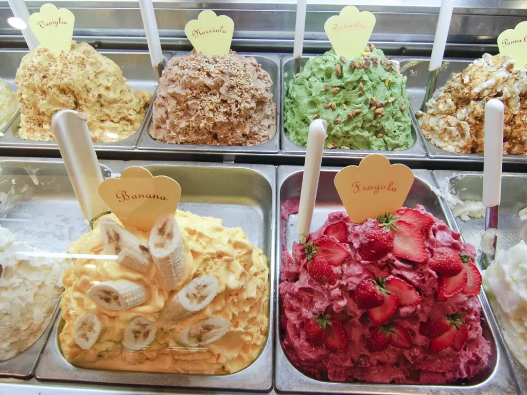 Assortment of gelato.