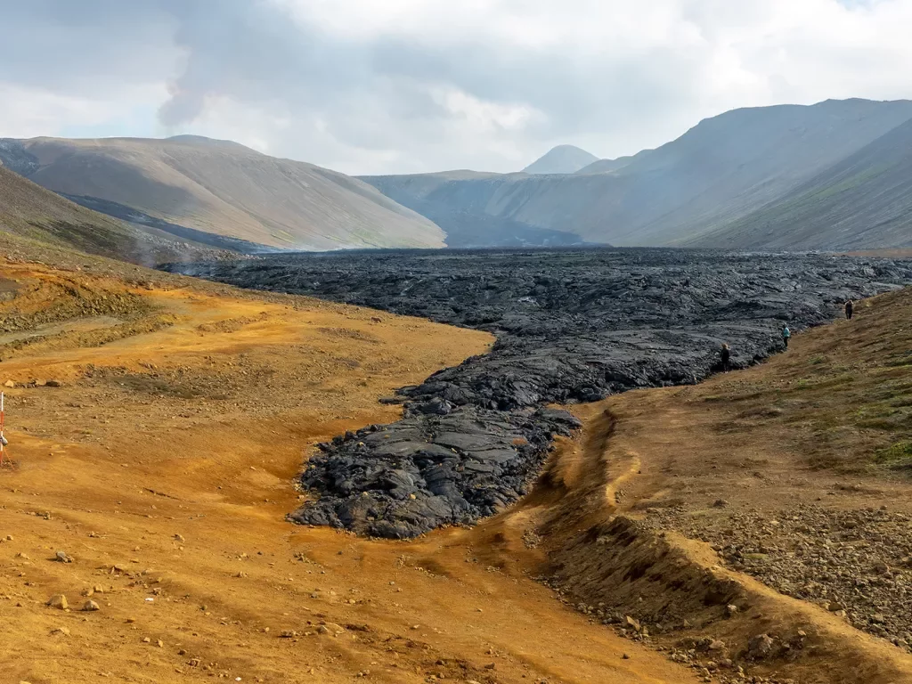 Black Volcanic Rock Lava Flow Iceland