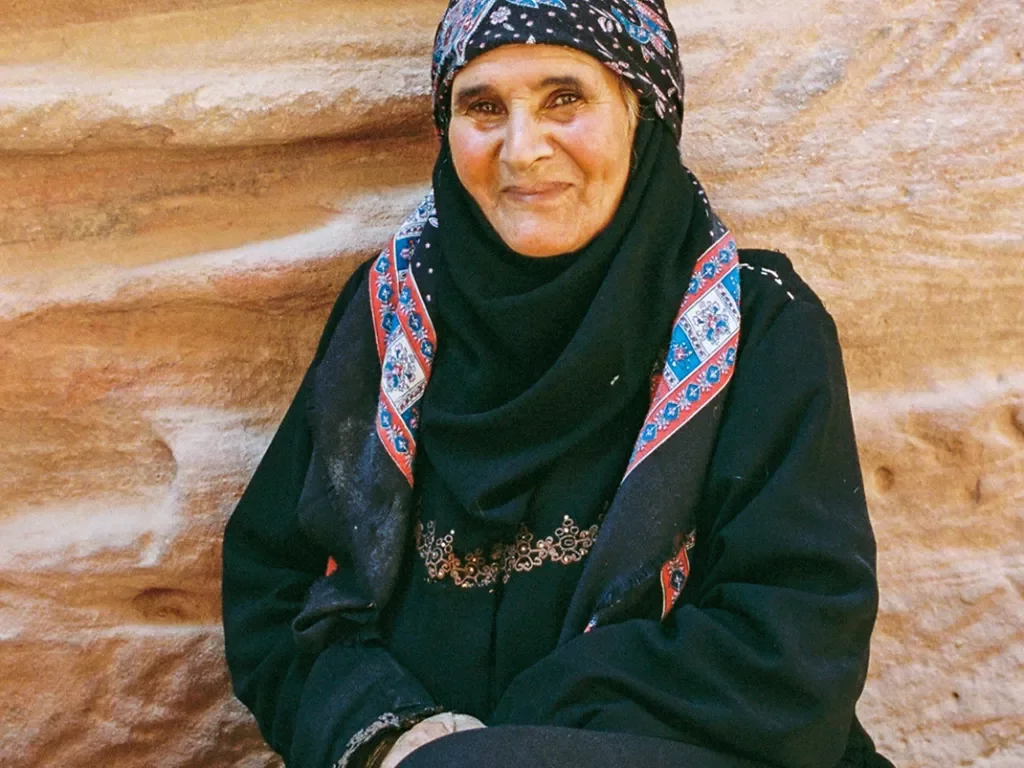 Older woman in hijab smiling