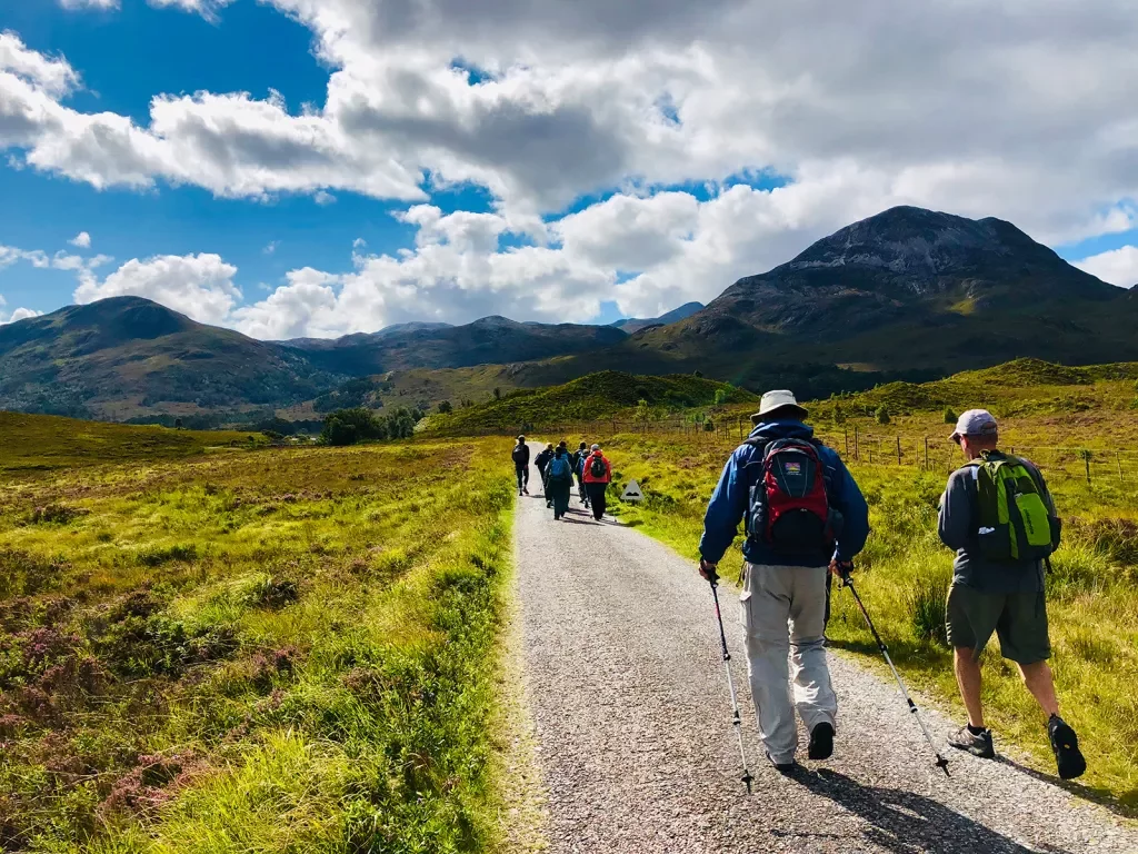 Group Hiking Road Scotland