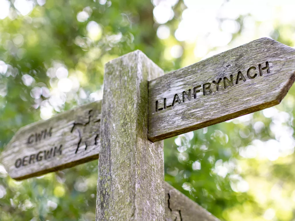 Sign Llanfrynach Wales
