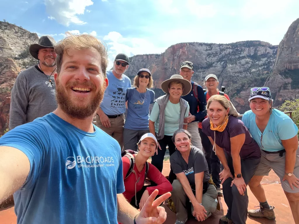 Group selfie on a hike